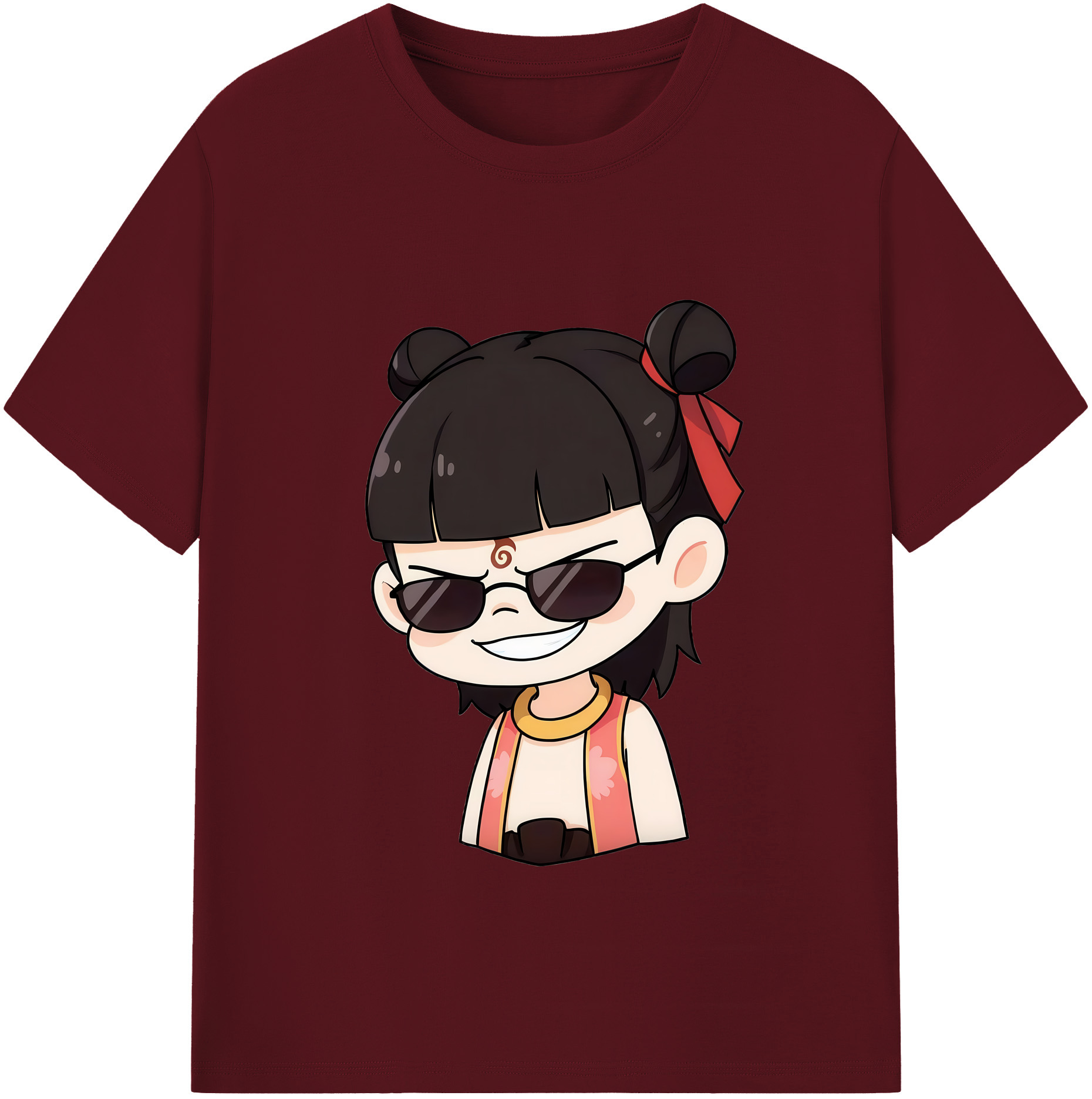 （画像用） Ne Zha 2 ナタ 魔童の大暴れ 綿100％半袖Tシャツ（フロントプリント）